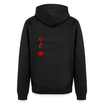 EDM Electronic Dance Music - Unisex Premium Organic Zip Hoodie - black - Back - Nico (187cm)