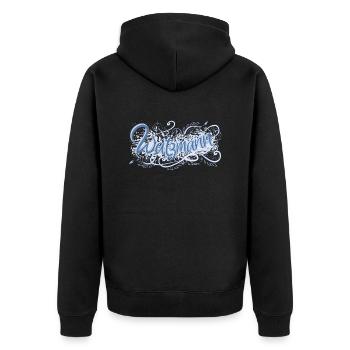 Watzmann - Unisex Premium Bio Zip Hoodie - Schwarz - Hinten - Nico (187cm)
