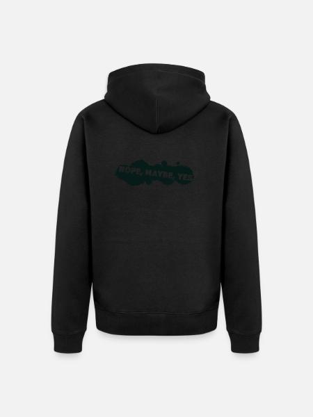 nope maybe yes - Unisex Premium Organic Zip Hoodie - black
