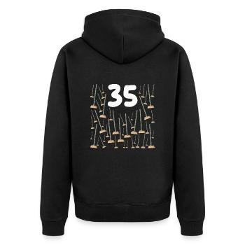 35 Balais Cadeau d'Anniversaire Humour Papa Maman - Veste à capuche bio Premium Unisexe - noir - Dos - Nico (187cm)