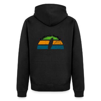 Kalifornisches Surfen Design - Unisex Premium Bio Zip Hoodie - Schwarz - Hinten - Nico (187cm)