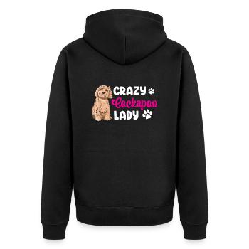 Cockapoo Dog - Unisex Premium Organic Zip Hoodie - black - Back - Nico (187cm)