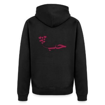 love word in arabic modern calligraphy حب - Veste à capuche bio Premium Unisexe - noir - Dos - Nico (187cm)