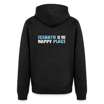 Bain de glace nageurs d’hiver « Bain de glace endroit heureux » - Veste à capuche bio Premium Unisexe - noir - Dos - Nico (187cm)