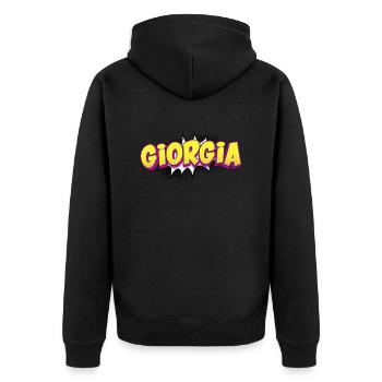 Giorgia Nom personnalisé Style bande dessinée Pop Art, - Veste à capuche bio Premium Unisexe - noir - Dos - Nico (187cm)