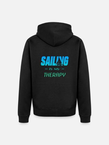 Segeln Sailing Sail - Unisex Premium Bio Zip Hoodie - Schwarz