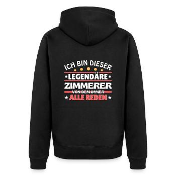Je suis ce charpentier légendaire - Veste à capuche bio Premium Unisexe - noir - Dos - Nico (187cm)