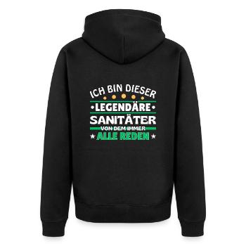 I'm that legendary medic - Unisex Premium Organic Zip Hoodie - black - Back - Nico (187cm)