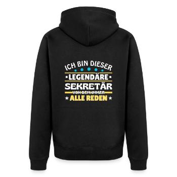 Je suis cette secrétaire légendaire - Veste à capuche bio Premium Unisexe - noir - Dos - Nico (187cm)