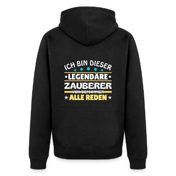 Je suis ce sorcier légendaire - Veste à capuche bio Premium Unisexe - noir - Dos - Nico (187cm)