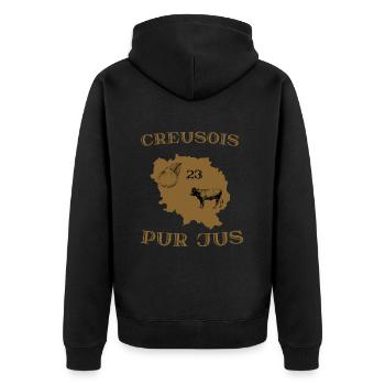 Creusois pur jus - Veste à capuche bio Premium Unisexe - noir - Dos - Nico (187cm)
