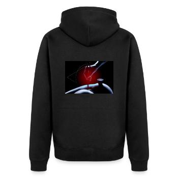 Flood Porno - Funkographer - Unisex Premium Bio Zip Hoodie - Schwarz - Hinten - Nico (187cm)
