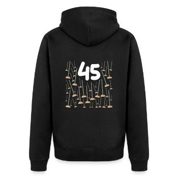 45 Balais Cadeau d'Anniversaire Humour Papa Maman - Veste à capuche bio Premium Unisexe - noir - Dos - Nico (187cm)