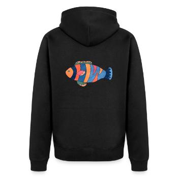 Poisson - Veste à capuche bio Premium Unisexe - noir - Dos - Nico (187cm)