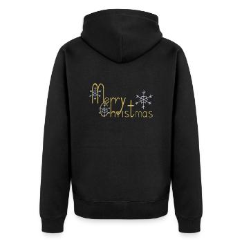 Merry Christmas - Unisex Premium Organic Zip Hoodie - black - Back - Nico (187cm)