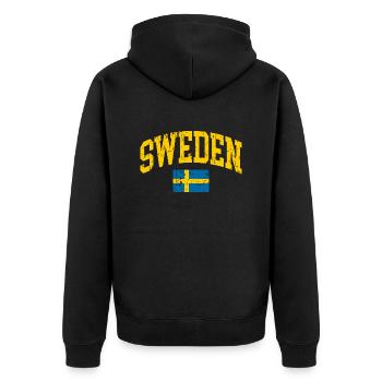Drapeau de la Suède - Veste à capuche bio Premium Unisexe - noir - Dos - Nico (187cm)