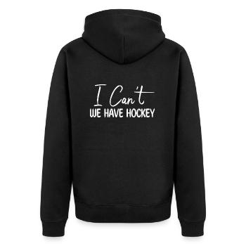 Hockey | I can't we have Hockey - Veste à capuche bio Premium Unisexe - noir - Dos - Nico (187cm)