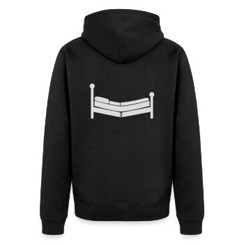 Logo clipart de lit détruit - Veste à capuche bio Premium Unisexe - noir - Dos - Nico (187cm)