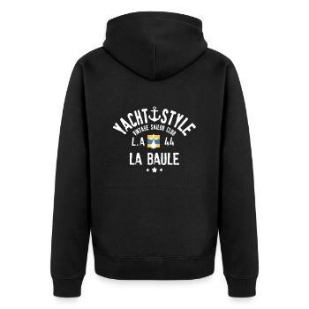 La Baule vintage sailor club - Veste à capuche bio Premium Unisexe - noir - Dos - Nico (187cm)