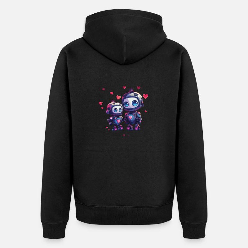 Mère robot avec conception d’enfant - Veste à capuche bio Premium Unisexe - noir