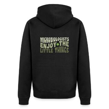 Les microbiologistes aiment les petites choses drôles - Veste à capuche bio Premium Unisexe - noir - Dos - Nico (187cm)