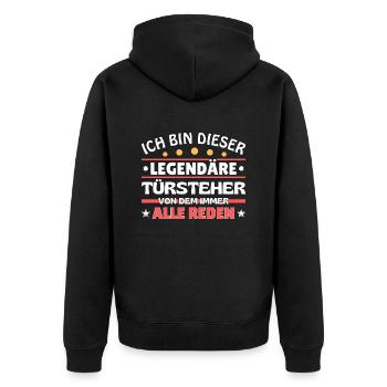 I'm that legendary bouncer - Unisex Premium Organic Zip Hoodie - black - Back - Nico (187cm)