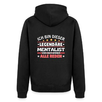 Je suis ce mentaliste légendaire - Veste à capuche bio Premium Unisexe - noir - Dos - Nico (187cm)