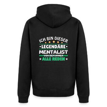 Je suis ce mentaliste légendaire - Veste à capuche bio Premium Unisexe - noir - Dos - Nico (187cm)