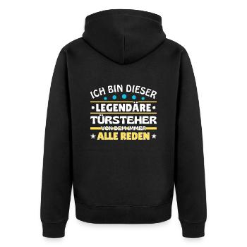 I'm that legendary bouncer - Unisex Premium Organic Zip Hoodie - black - Back - Nico (187cm)
