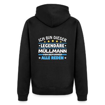 I'm this legendary - - Unisex Premium Organic Zip Hoodie - black - Back - Nico (187cm)