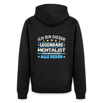 I'm this legendary - - Unisex Premium Organic Zip Hoodie - black - Back - Nico (187cm)