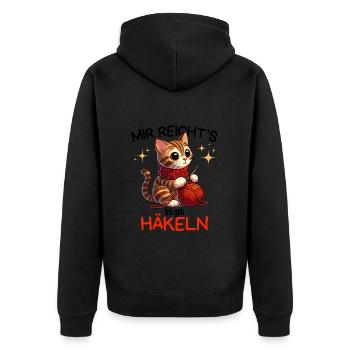 J’en ai assez de chats chat au Crochet laine à la main - Veste à capuche bio Premium Unisexe - noir - Dos - Nico (187cm)