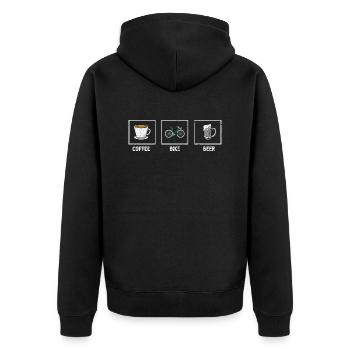 Coffee Bike Beer Awesome Designs T-Shirt - Unisex Premium Organic Zip Hoodie - black - Back - Nico (187cm)