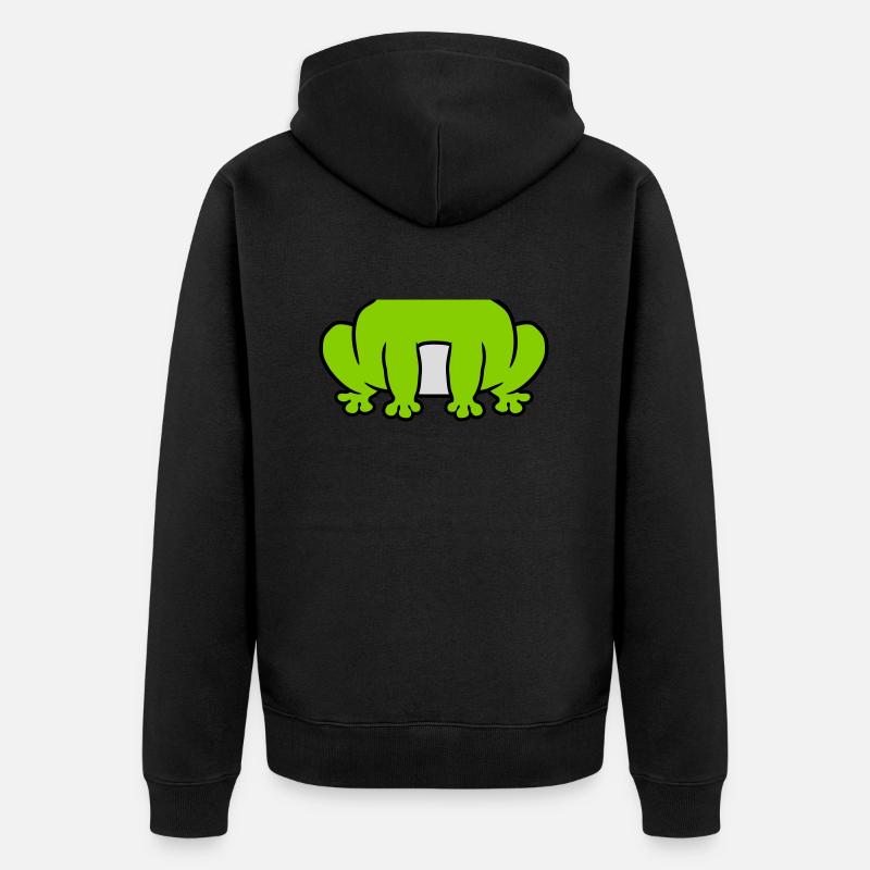 Costume petite grenouille assise - Veste à capuche bio Premium Unisexe - noir