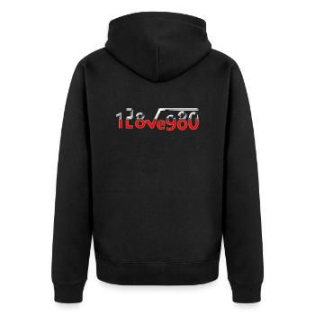 I Love You square root 2 - Unisex Premium Organic Zip Hoodie - black - Back - Nico (187cm)