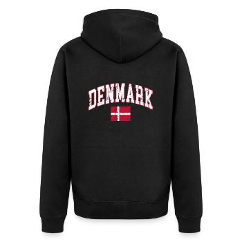 Danemark drapeau Danemark - Veste à capuche bio Premium Unisexe - noir - Dos - Nico (187cm)