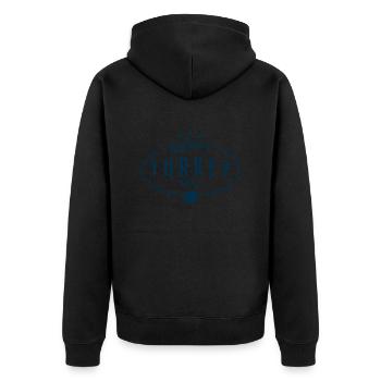 Happy Turkey Day | Erntedankfest - Unisex Premium Bio Zip Hoodie - Schwarz - Hinten - Nico (187cm)