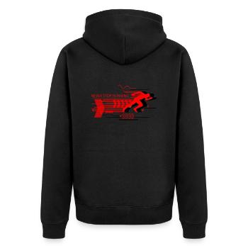 Biking Running Marathon Triathlon Bike - Unisex Premium Organic Zip Hoodie - black - Back - Nico (187cm)