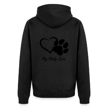 MY ONLY LOVE DOG PET - Unisex Premium Bio Zip Hoodie - Schwarz - Hinten - Nico (187cm)