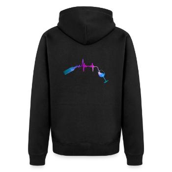 wine Space Heartbeat For wine lover - Unisex Premium Organic Zip Hoodie - black - Back - Nico (187cm)