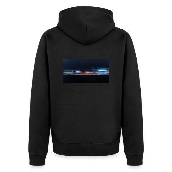 La nuit sur l’autoroute à Berlin - Veste à capuche bio Premium Unisexe - noir - Dos - Nico (187cm)