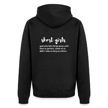 Les petites filles citent Dieu ne laisse grandir que les choses - Veste à capuche bio Premium Unisexe - noir - Dos - Nico (187cm)