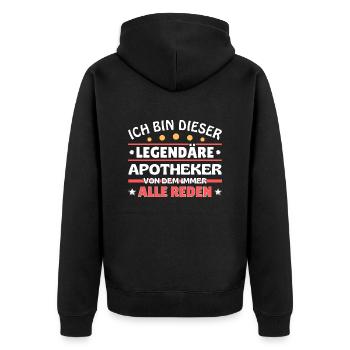 I'm this legendary apothecary - Unisex Premium Organic Zip Hoodie - black - Back - Nico (187cm)