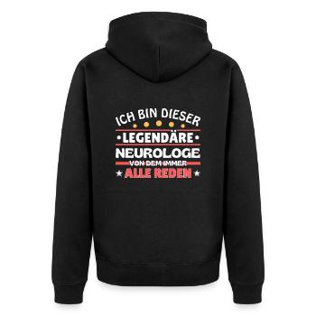 Ich bin dieser legendäre Neurologe - Unisex Premium Bio Zip Hoodie - Schwarz - Hinten - Nico (187cm)