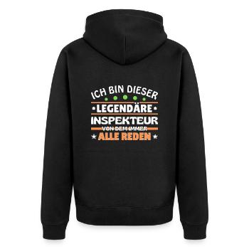 I'm that legendary inspector - Unisex Premium Organic Zip Hoodie - black - Back - Nico (187cm)