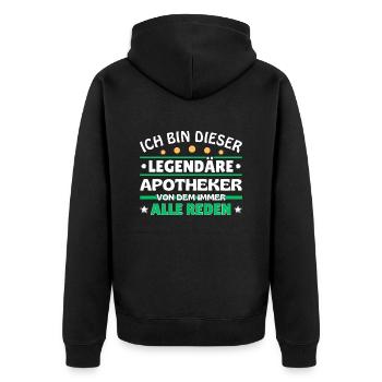 I'm this legendary apothecary - Unisex Premium Organic Zip Hoodie - black - Back - Nico (187cm)