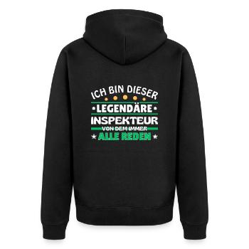 I'm that legendary inspector - Unisex Premium Organic Zip Hoodie - black - Back - Nico (187cm)