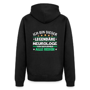 Ich bin dieser legendäre Neurologe - Unisex Premium Bio Zip Hoodie - Schwarz - Hinten - Nico (187cm)