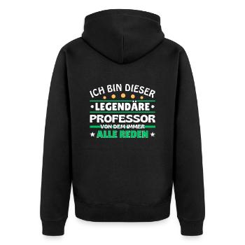 Je suis ce professeur légendaire - Veste à capuche bio Premium Unisexe - noir - Dos - Nico (187cm)