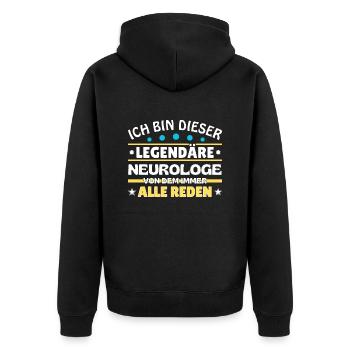 Ich bin dieser legendäre Neurologe - Unisex Premium Bio Zip Hoodie - Schwarz - Hinten - Nico (187cm)